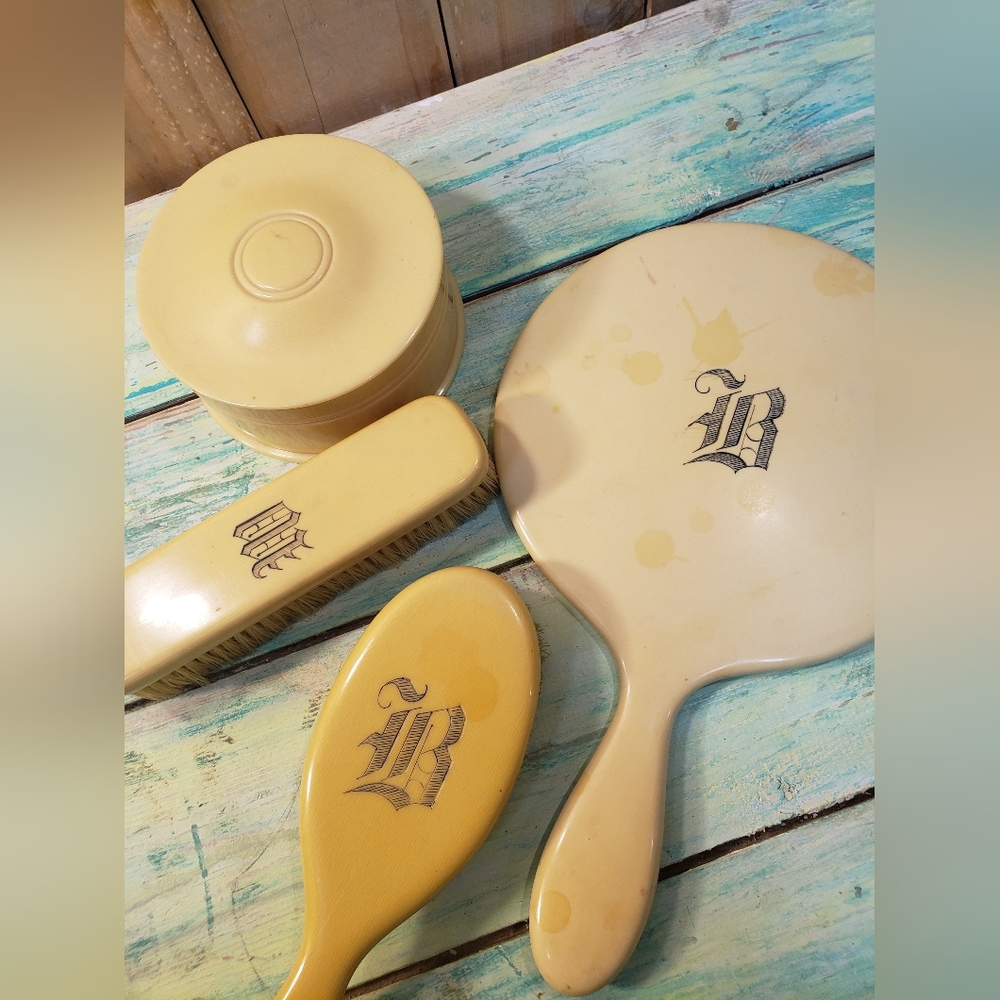 Antique French ivory Vanity Set